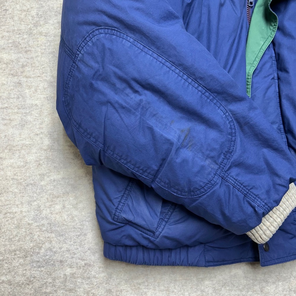 Vntg John Ashford Mens‎ Blue Down Puffer Jacket Heavyweight Quilted Coat XL - Picture 4 of 8